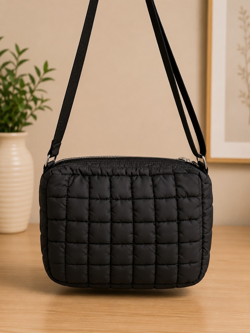 💖 Valentino Orlandi Black Quilted Crossbody Bag – New With Tags 💖 - Picture 2 of 4